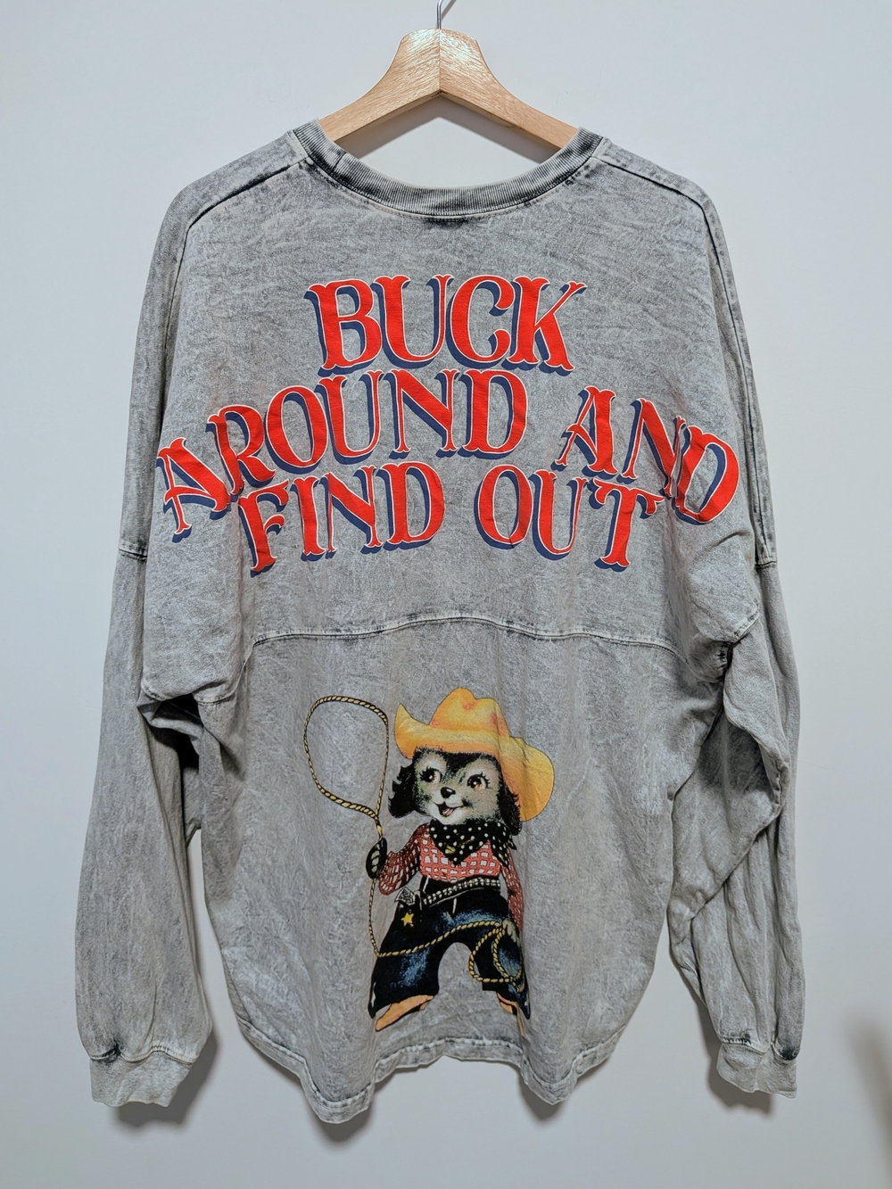 SJLA Spirit Jersey Buck Around and Find Out Cowboy Dog Mineral Wash XL